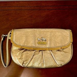 Coach gold wristlet